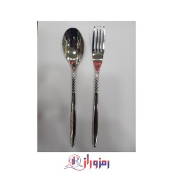 سرویس قاشق چنگال 24 نفره یونیک سوزنی  طرحدار نقره ای